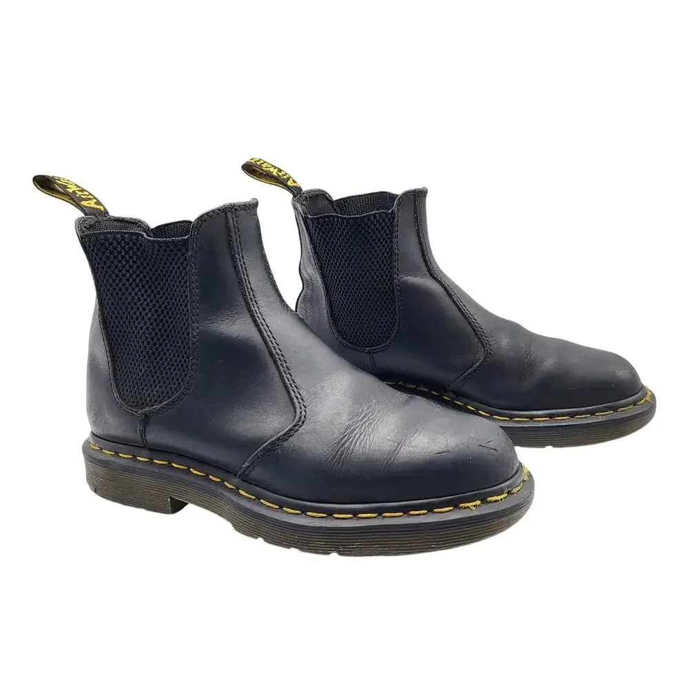 Dr. Marten's 2976 Chelsea Boot Black Leather Classic Ankle Shaft Unisex US 6W 5M